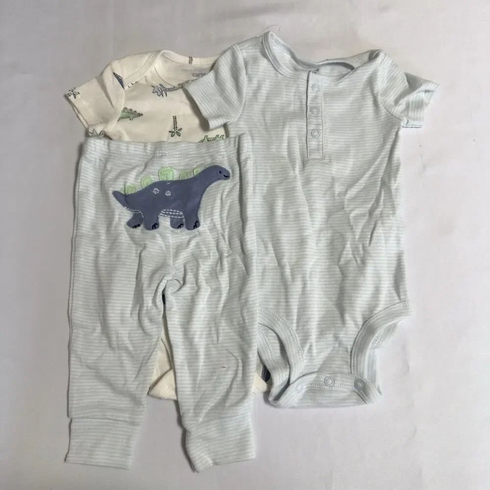 Carter's Baby Boy 3-Piece Dinosaur Little Outfit Set Size 6 Months Blue